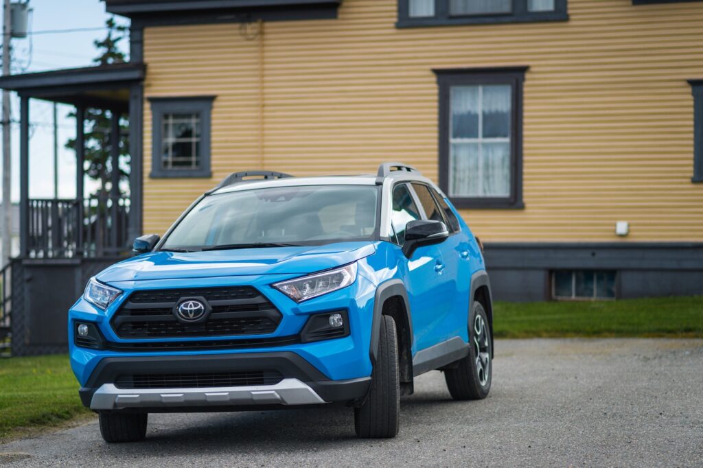 A Blue Toyota RAV4